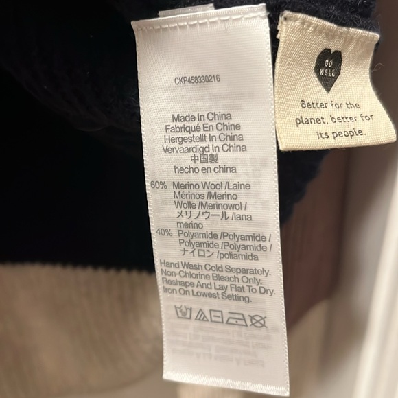 Madewell Sweater Women’s Color-block Black/ Brown/Tan/ Zip Up Wool Blend Size XS - Picture 8 of 8